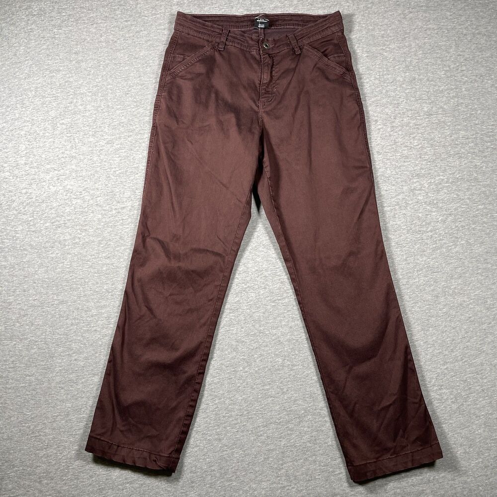 Kuhl Pants Womens 28x27 Brown Chino Straight Twill Stretch Pockets Zip Front